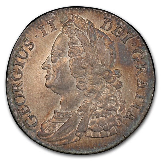 1743 Great Britain Silver Shilling George II AU-55 PCGS 1743 Great Britain Silver Shilling George II AU-55 PCGS